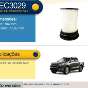 FILTRO GAS OIL S10 NUEVA
