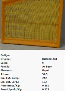 FILTRO DE AIRE MEGANE