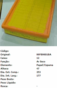 FILTRO AIRE FIESTA DIESEL/ESCSPE